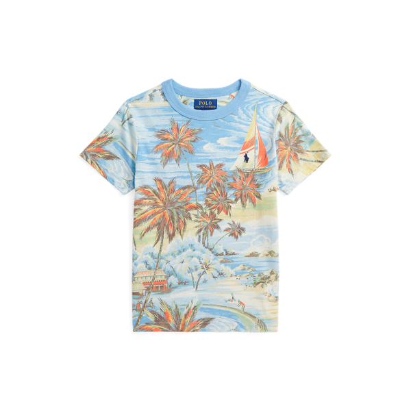 Tropical-Print Cotton Jersey Tee