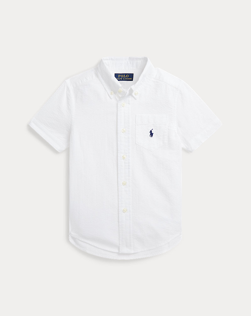 Cotton Seersucker Short-Sleeve Shirt Boys 2-7 1