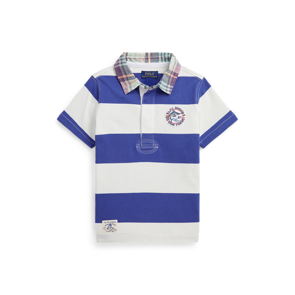 Striped Cotton Short-Sleeve Rugby Shirt