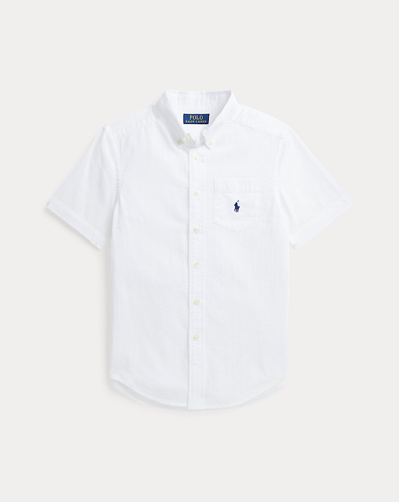 Cotton Seersucker Short-Sleeve Shirt Boys 8-18 1