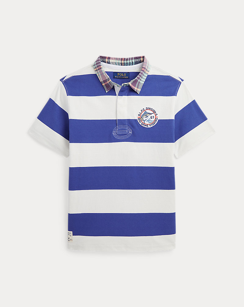 Striped Cotton Short-Sleeve Rugby Shirt Boys 8-18 1