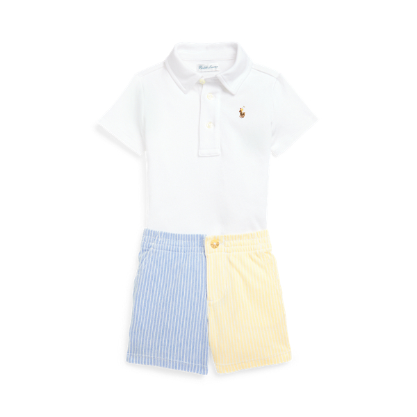 Soft Cotton Polo Shirt and Mesh Short Set