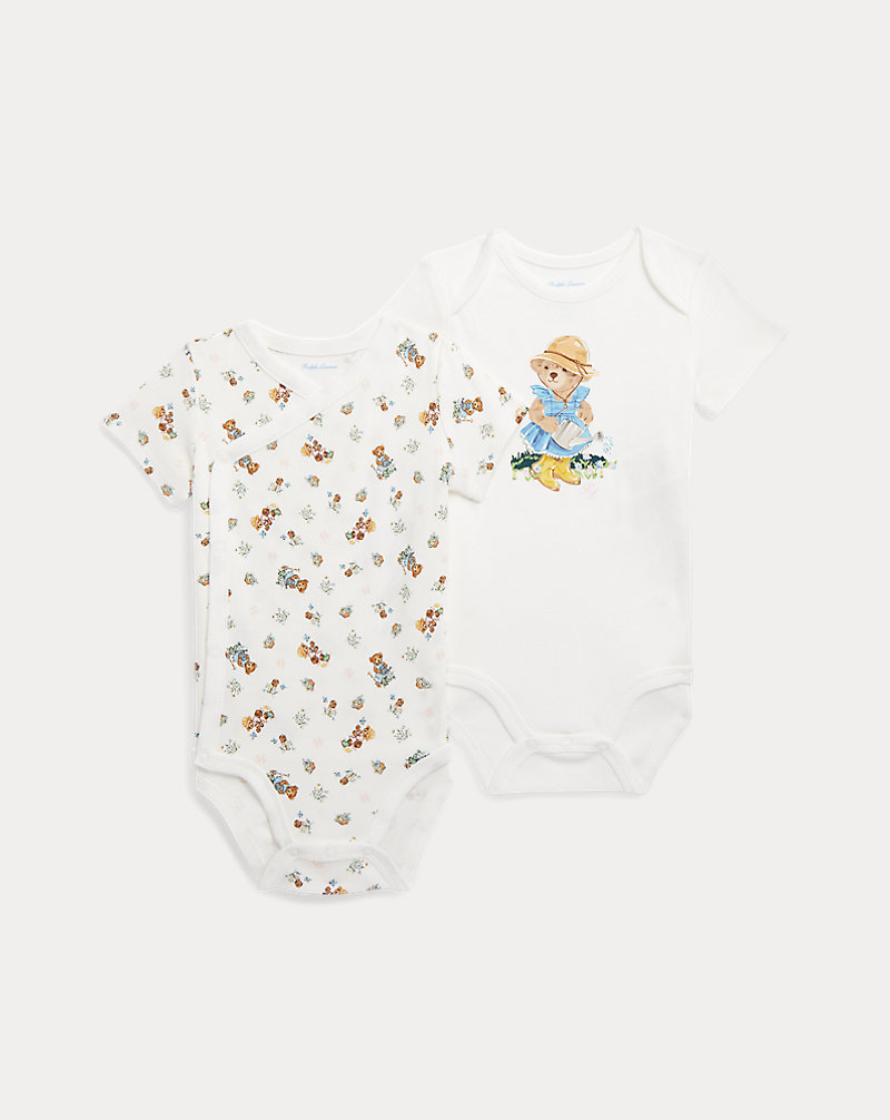 Polo Bear Cotton Bodysuit Two Pack Baby Girl 1