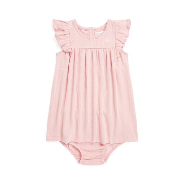 Pointelle-Knit Cotton Dress and Bloomer