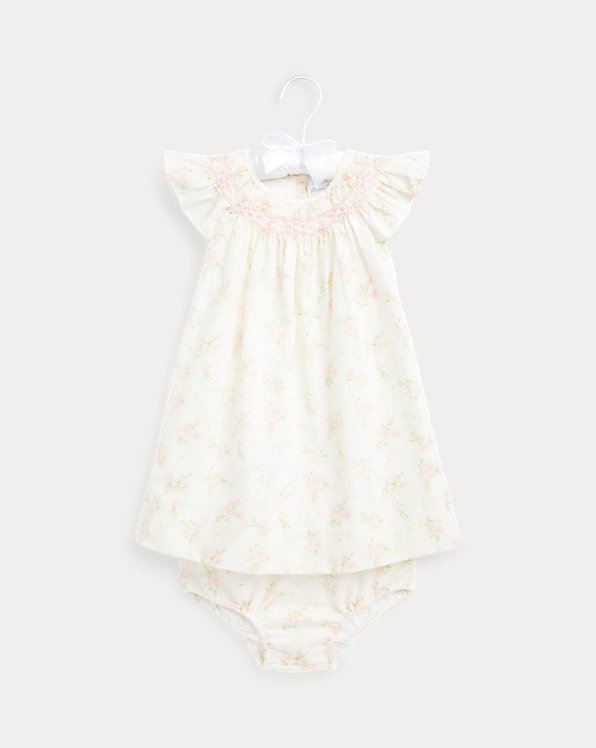 Floral Smocked Dress, Headband and Bloomer