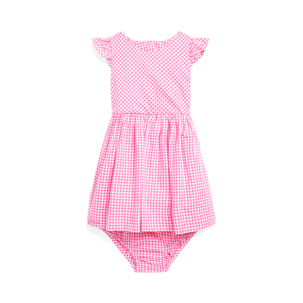 Gingham Cotton Poplin Dress and Bloomer