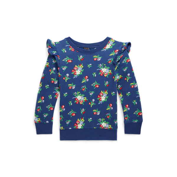 Floral Ruffled Spa Terry Sweatshirt