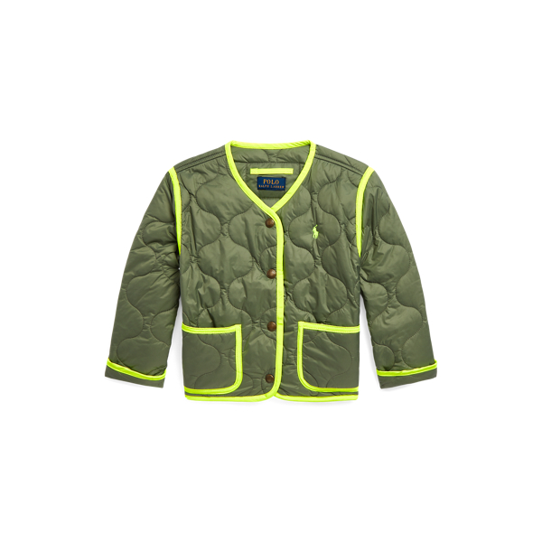 Neon-Trim Quilted Jacket