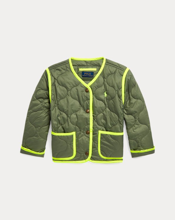 Neon-Trim Quilted Jacket