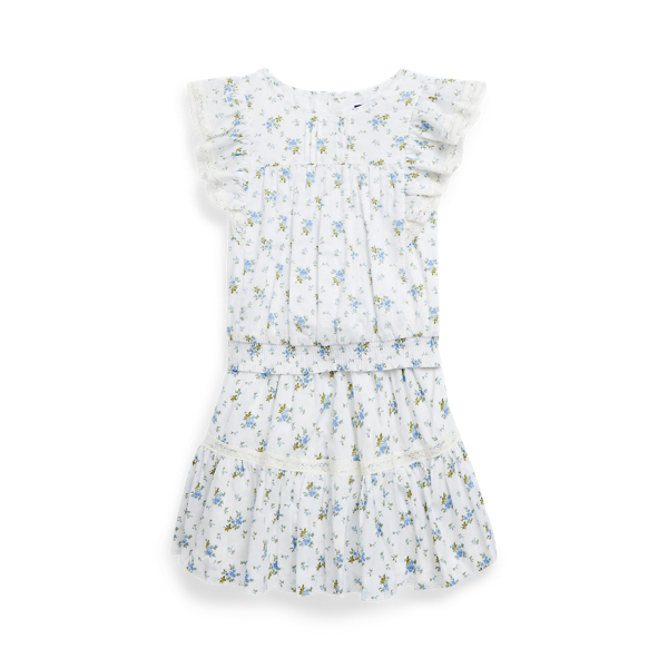 Floral Cotton Batiste Top and Skirt Set