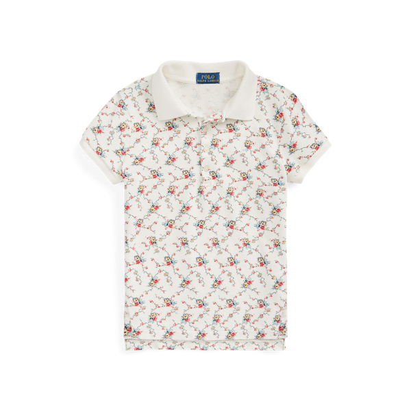 Floral Stretch Mesh Polo Shirt