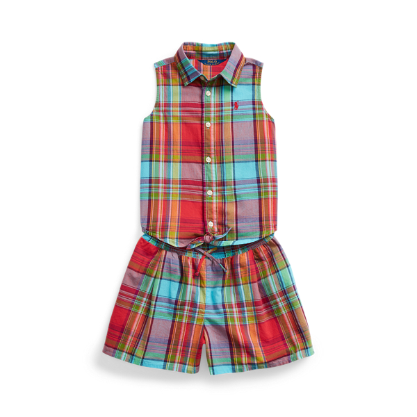 Madras Sleeveless Shirt and Short Set