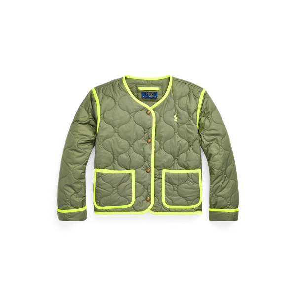 Neon-Trim Quilted Jacket