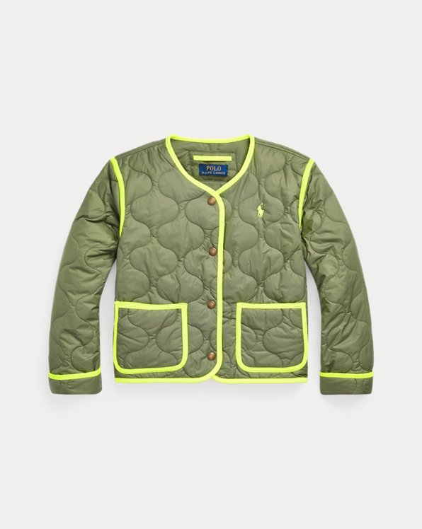 Neon-Trim Quilted Jacket