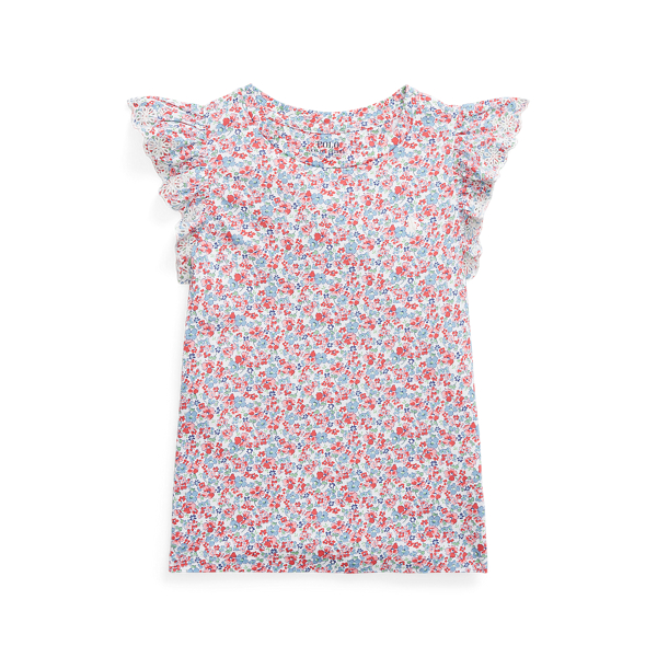 Floral Eyelet Cotton Jersey Top