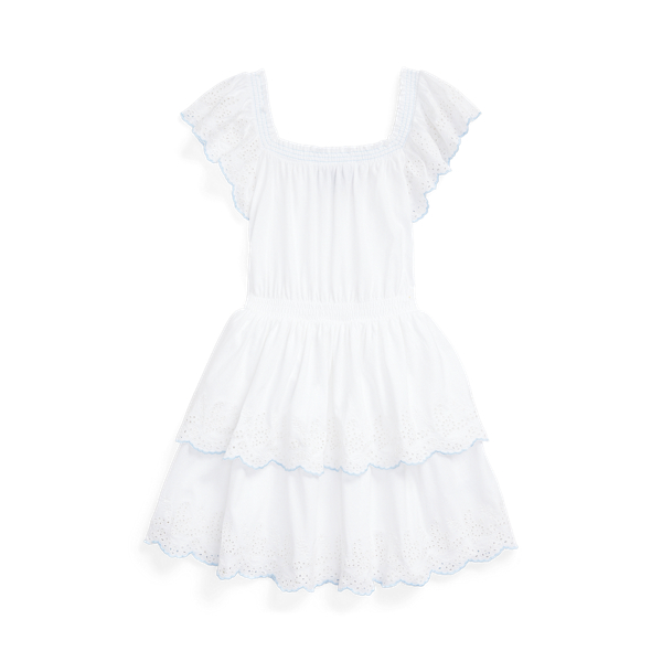 Eyelet-Embroidered Cotton Jersey Dress