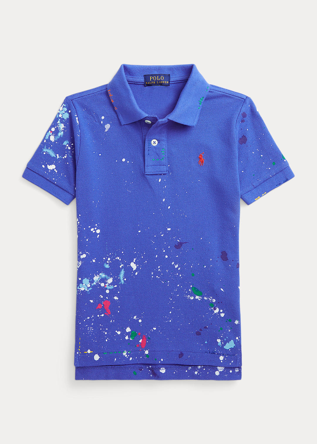 Boys 2-7 Paint-Splatter Cotton Mesh Polo Shirt 1