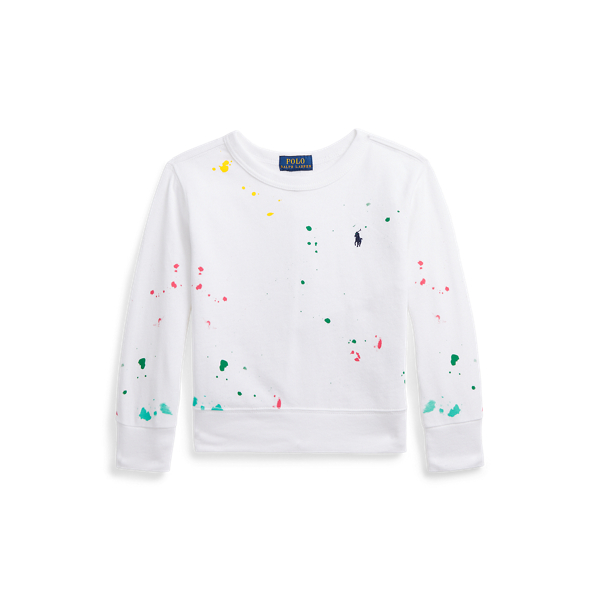 Paint-Splatter-Print Spa Terry Pullover