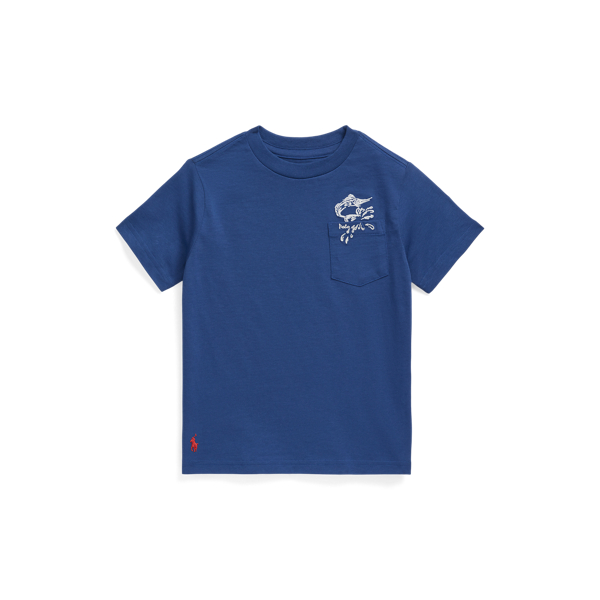 Marlin-Embroidered Cotton Pocket Tee