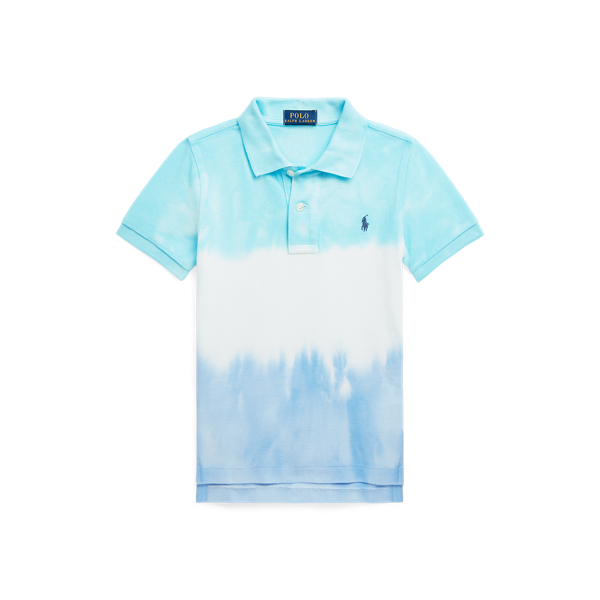Tie-Dye Cotton Mesh Polo Shirt