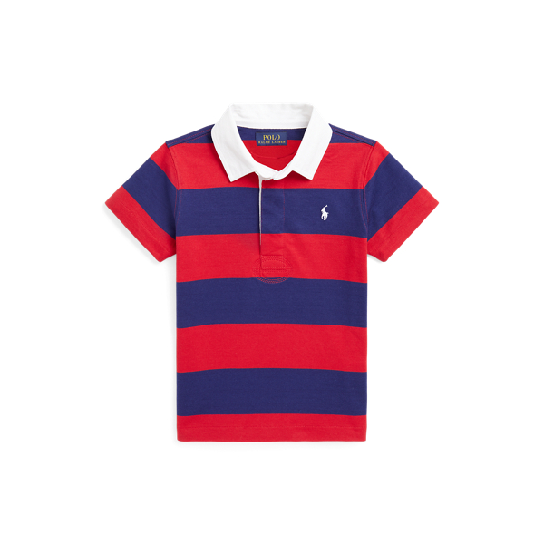 Striped Cotton Short-Sleeve Rugby Shirt
