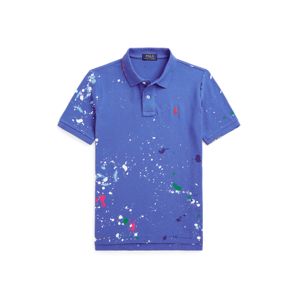 Boys 8-18 Paint-Splatter Cotton Mesh Polo Shirt 1