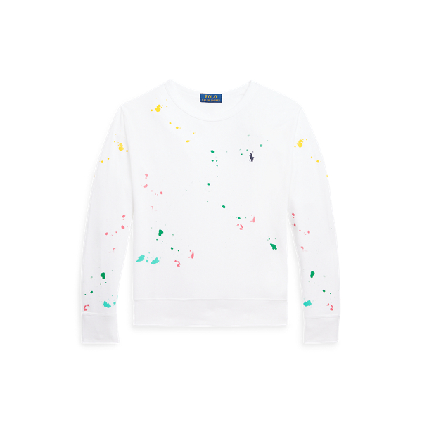 Paint Splatter-Print Spa Terry Pullover