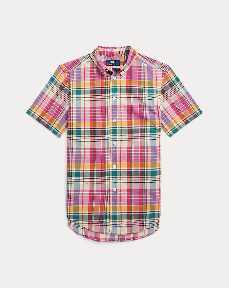 Indigo Cotton Madras Short-Sleeve Shirt Boys 8-18 1