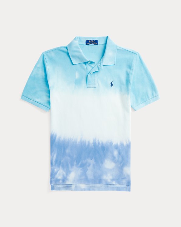 Tie-Dye Cotton Mesh Polo Shirt