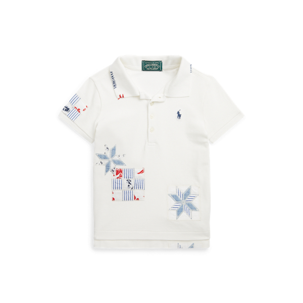 Patchwork Stretch Mesh Polo Shirt