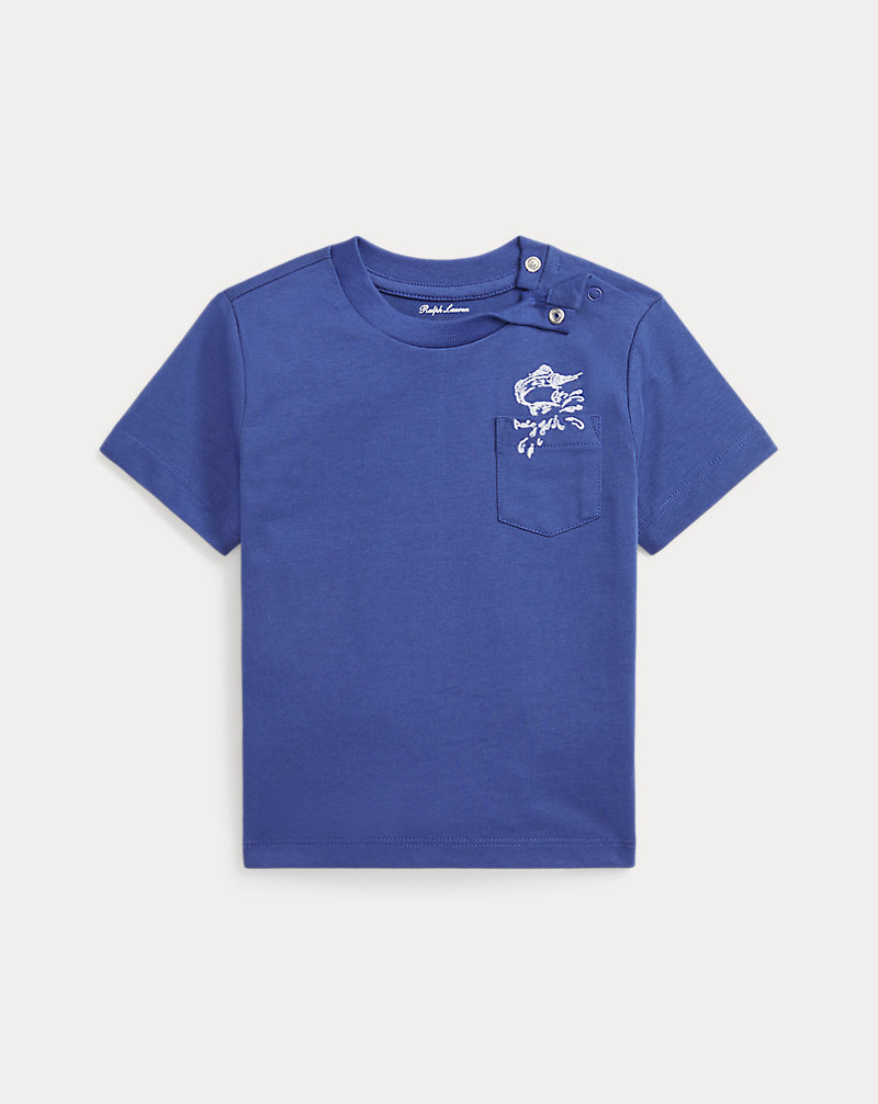 Marlin-Embroidered Cotton Pocket Tee Baby Boy 1