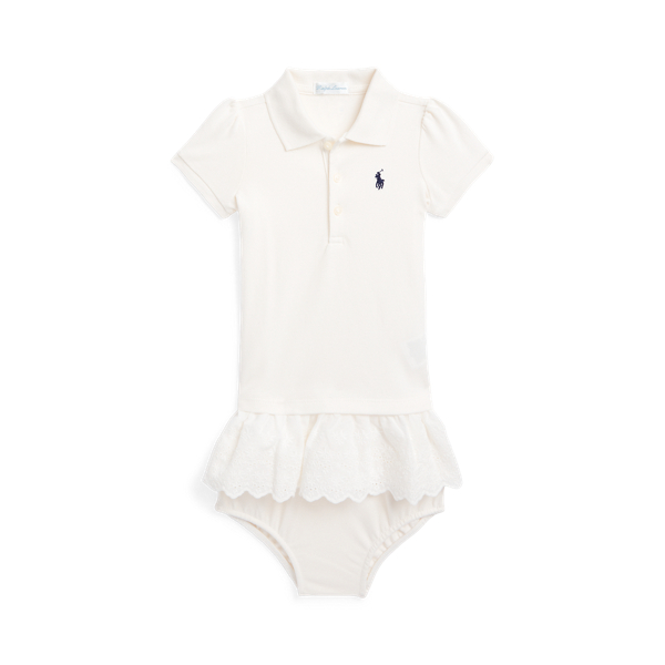 Eyelet Stretch Mesh Polo Dress and Bloomer