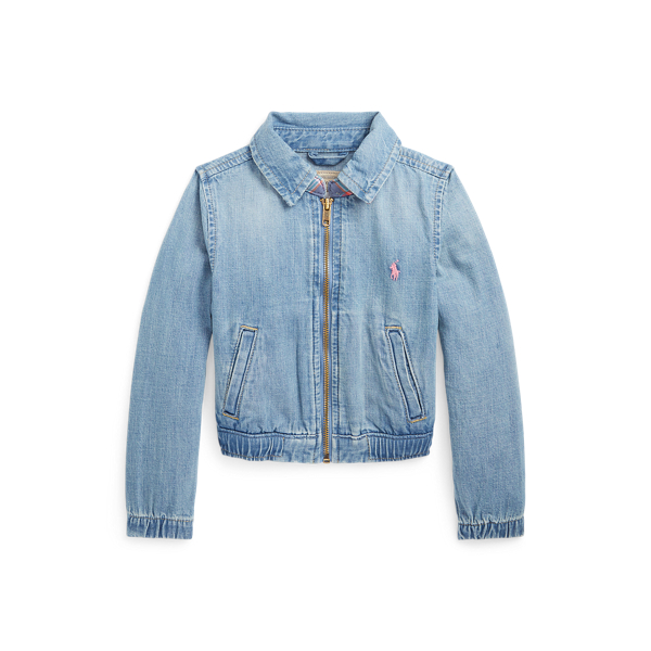 Madras-Collar Denim Jacket