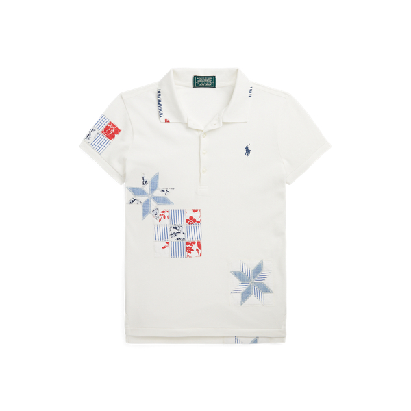 Patchwork Stretch Mesh Polo Shirt