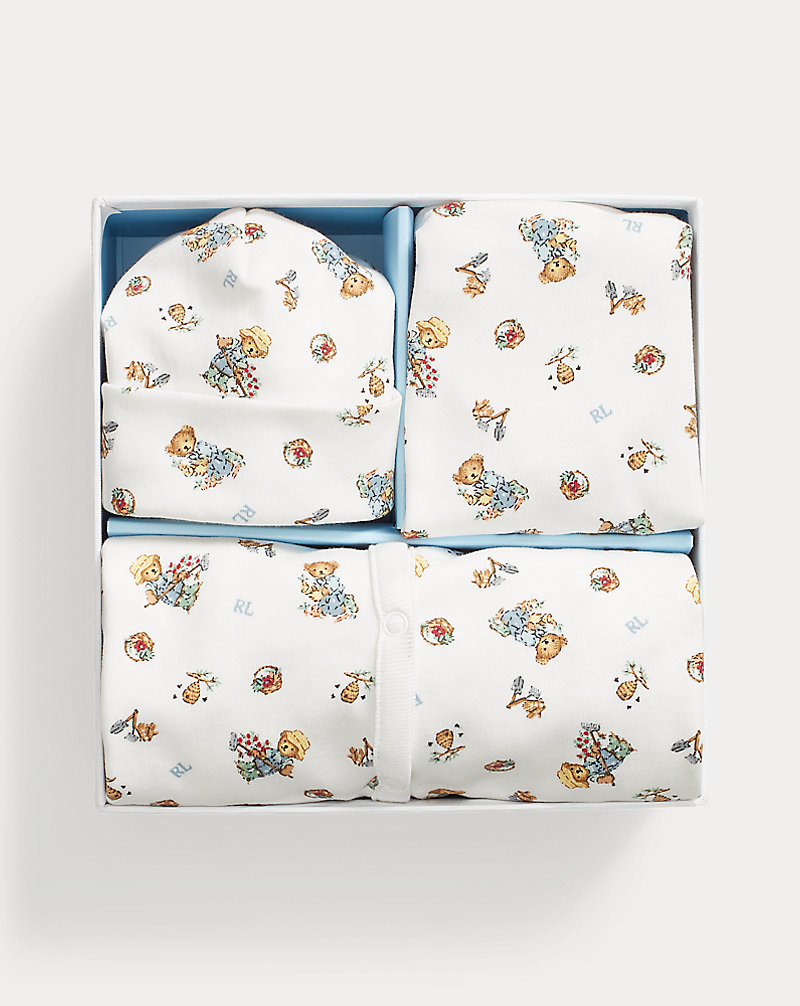 Polo Bear Cotton Three-Piece Gift Set Baby Boy 1