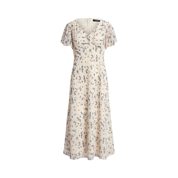 Floral Crinkle Georgette Midi Dress