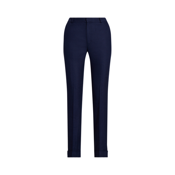 Linen-Blend Twill Ankle Trouser