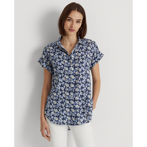 FLORAL LIGHTWEIGHT LINEN TENCEL S/S SHIRT