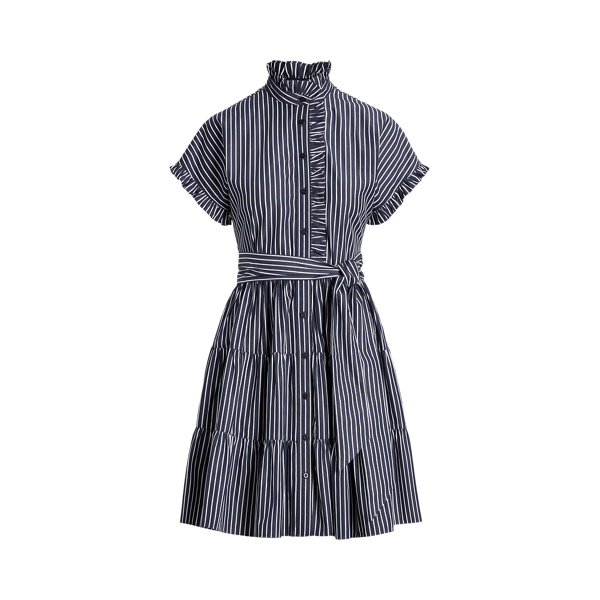 Striped Cotton-Blend Shirtdress