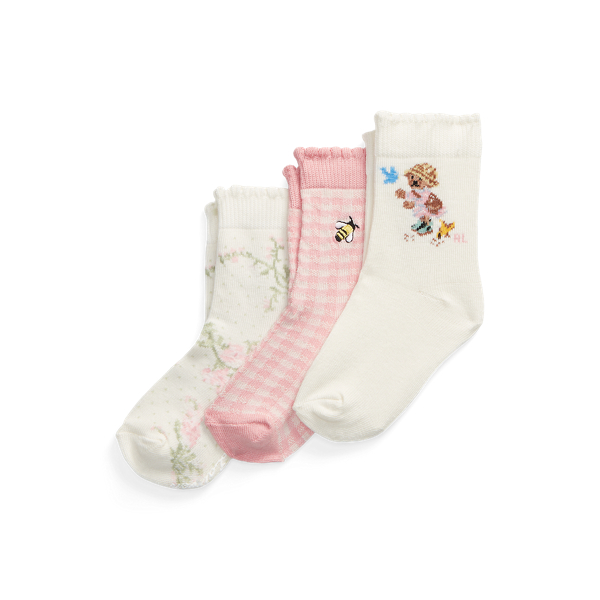 Polo Bear Crew Sock 3-Pack Baby Girl 1