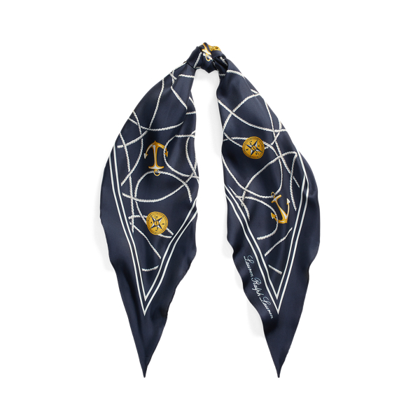 Sophia Print Silk Twill Diamond Scarf