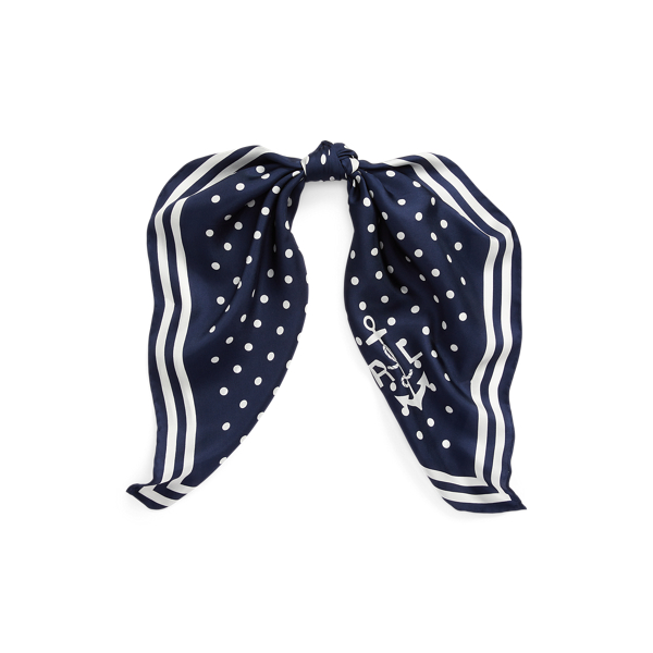 Harper Polka-Dot Silk Twill Square Scarf
