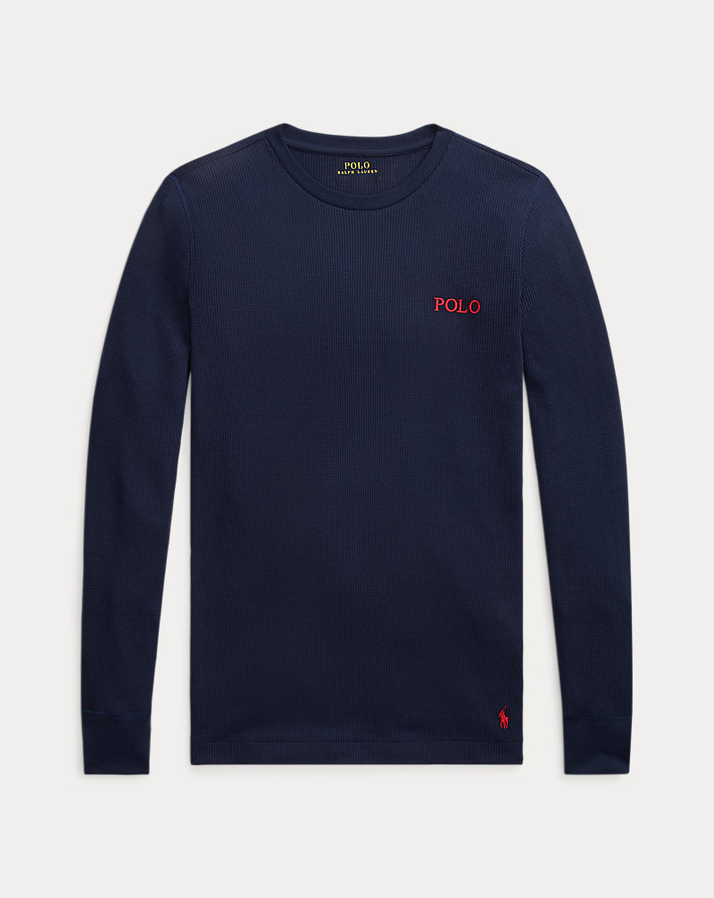 Camisa de decote redondo em malha waffle Polo Ralph Lauren 1