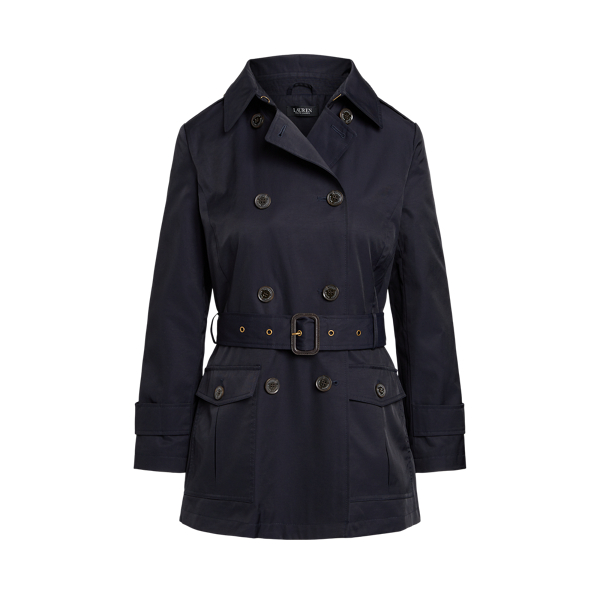 Double-Breasted Cotton-Blend Trench Coat