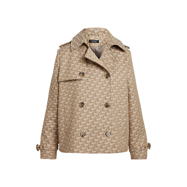 Double-Breasted Monogram Jacquard Coat