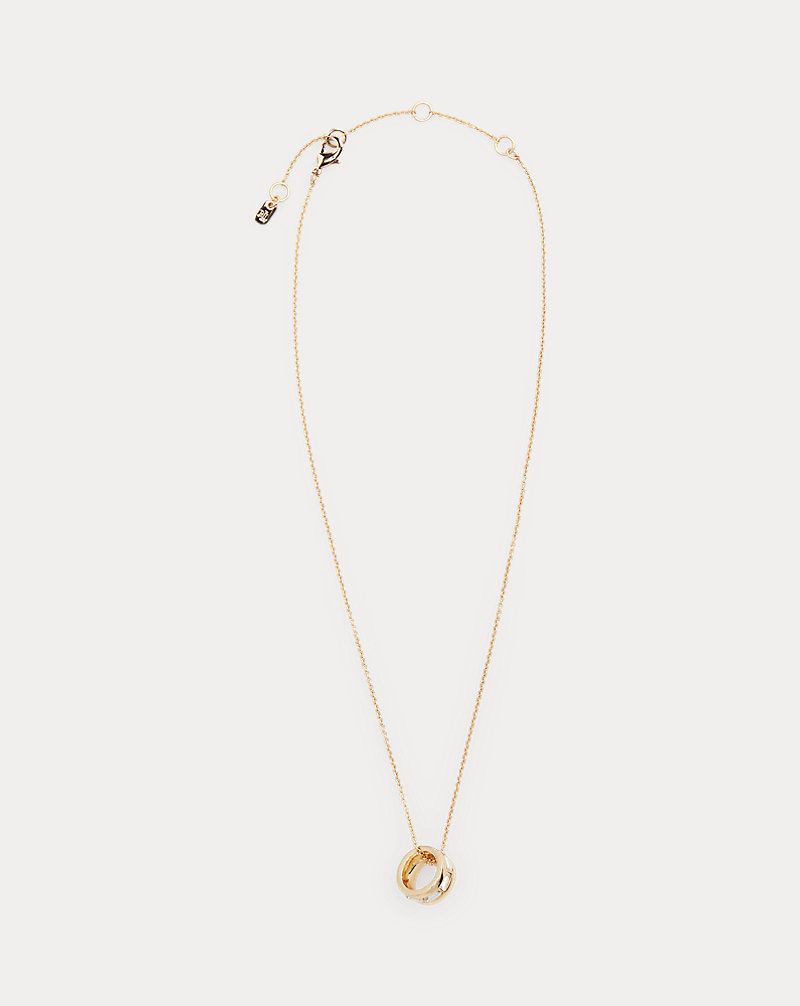 Gold-Tone Crystal Pendant Necklace Lauren 1