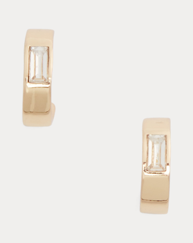 Gold-Tone Crystal Hoop Earrings Lauren 1