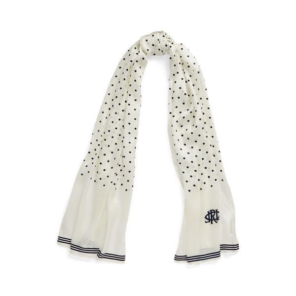Martine Polka-Dot Silk Twill Scarf
