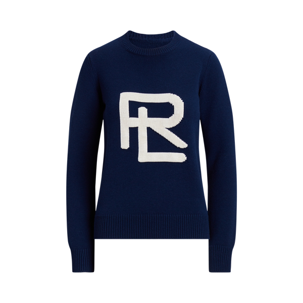 Intarsia-Knit RL Merino-Silk Jumper