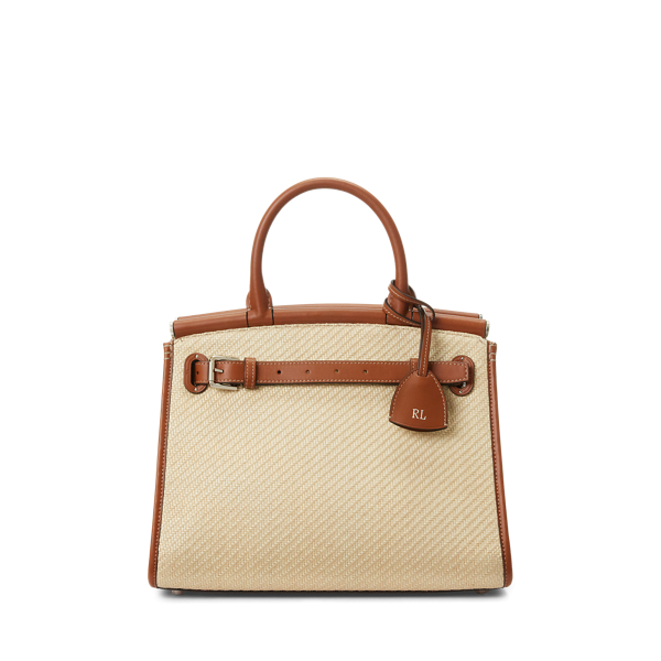 RL50 Faux-Raffia &amp; Calfskin Medium Bag